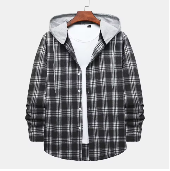 Chemise à capuche zippée doublée de flanelle polaire