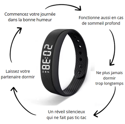 Bracelet montre intelligent numérique - Réveillez-vous en douceur et en silence