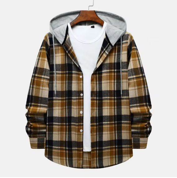 Chemise à capuche zippée doublée de flanelle polaire