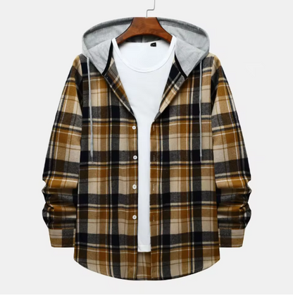 Chemise à capuche zippée doublée de flanelle polaire