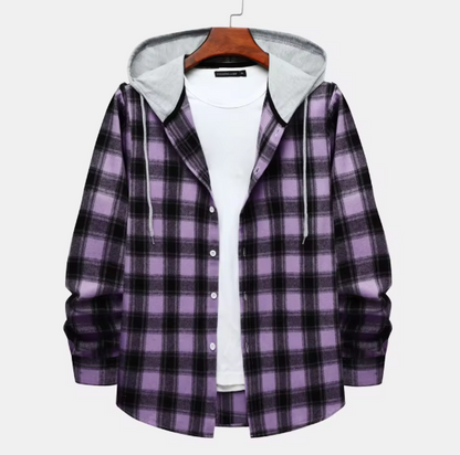 Chemise à capuche zippée doublée de flanelle polaire