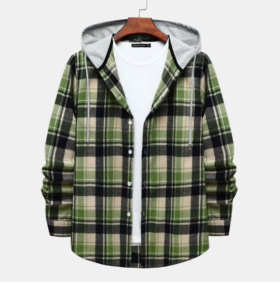 Chemise à capuche zippée doublée de flanelle polaire