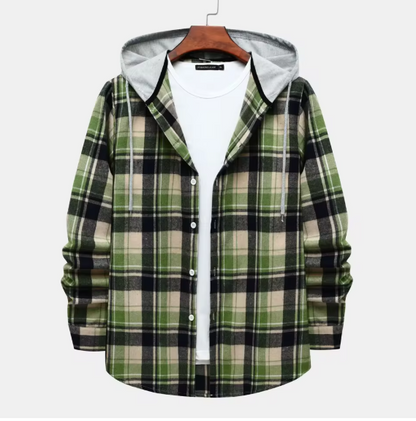 Chemise à capuche zippée doublée de flanelle polaire