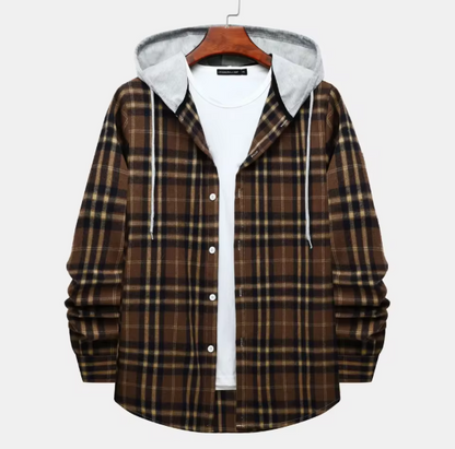 Chemise à capuche zippée doublée de flanelle polaire