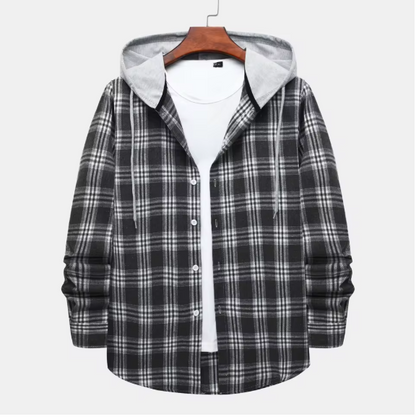 Chemise à capuche zippée doublée de flanelle polaire