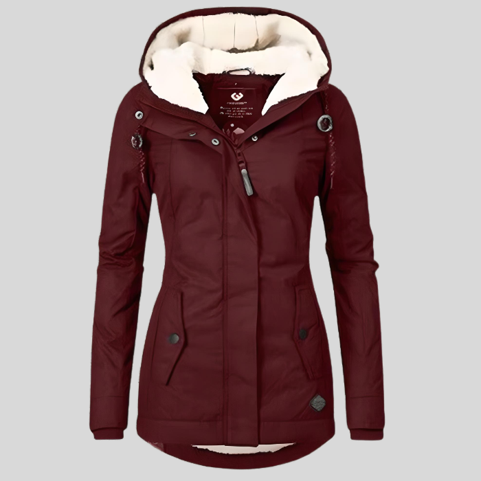 Parka d'hiver à capuche fourrée