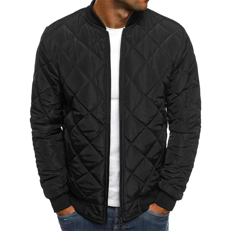 Veste de mi-saison à motifs losanges matelassés