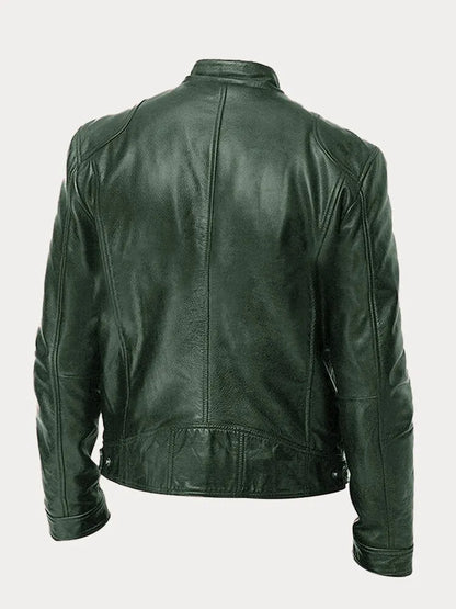 Elégante veste de style biker en simili cuir