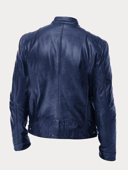 Elégante veste de style biker en simili cuir