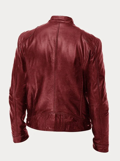 Elégante veste de style biker en simili cuir