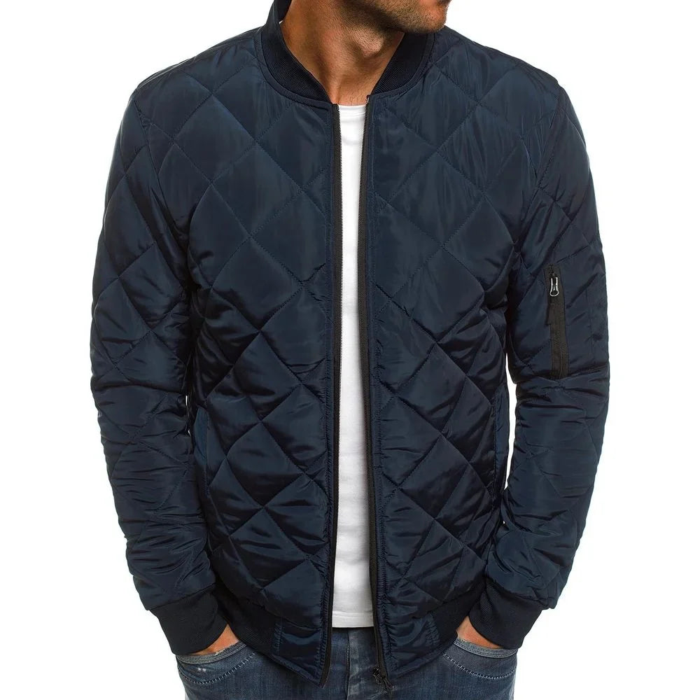 Veste de mi-saison à motifs losanges matelassés